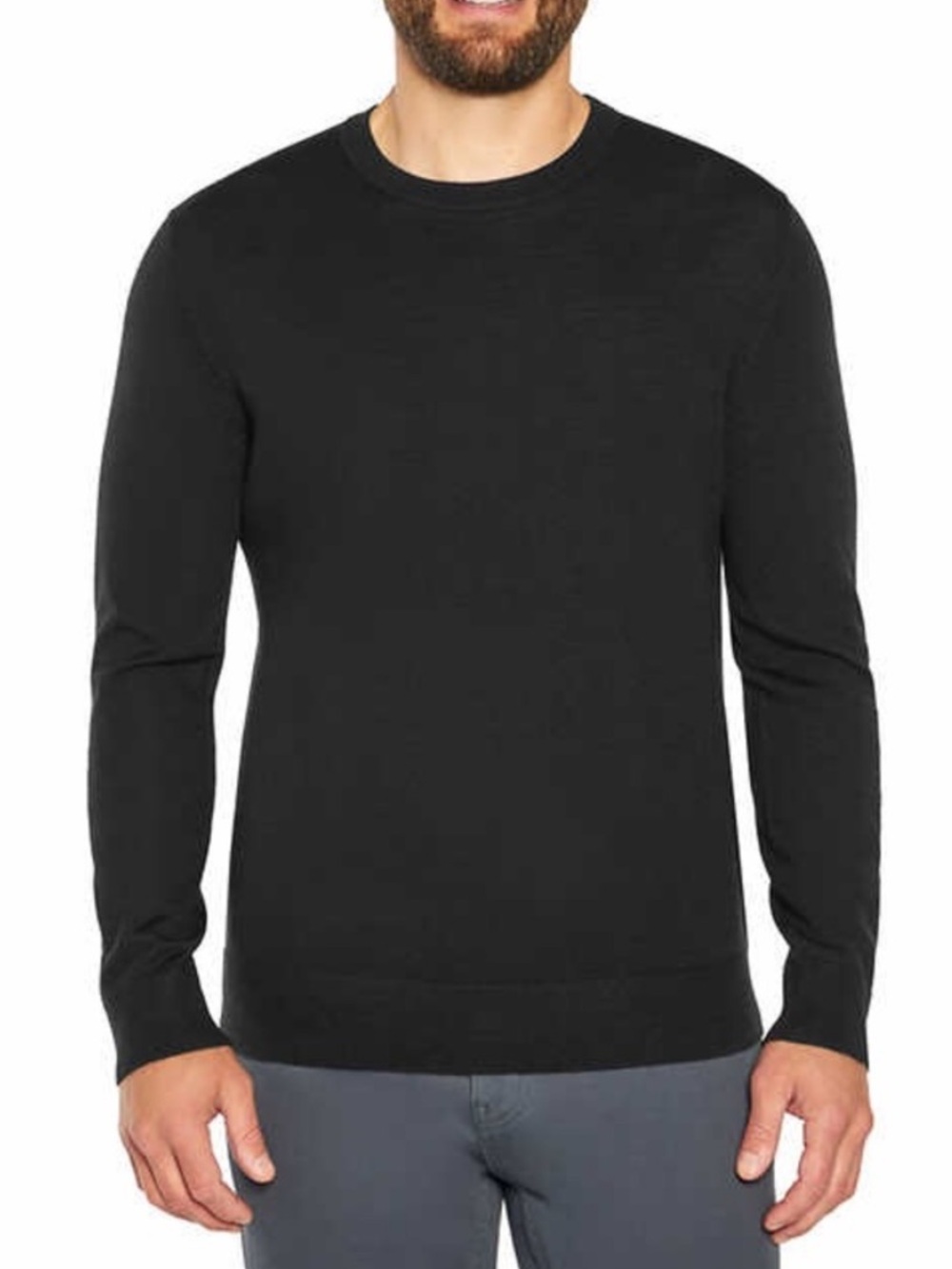NWT BANANA REPUBLIC black merino wool crew neck sweater small new with tags